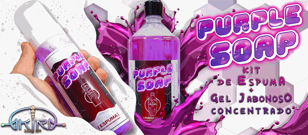 AKIRA BODY ART - PURPLE SOAP Kit de Espuma + Gel Jabonoso Concentrado